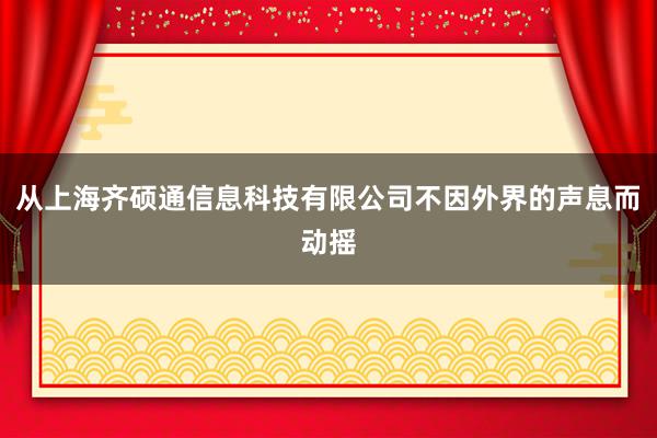 从上海齐硕通信息科技有限公司不因外界的声息而动摇